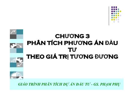 Bài giảng Lập và phân tích dự án - Chương 3: Phân tích phương án đầu tư theo giá trị tương đương - Hà Văn Hiệp