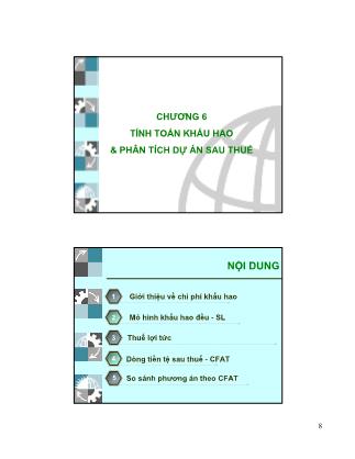 Bài giảng Lập và phân tích dự án - Chương 6: Tính toán khấu hao và phân tích dự án sau thuế - Hoàng Lê Cẩm Phương
