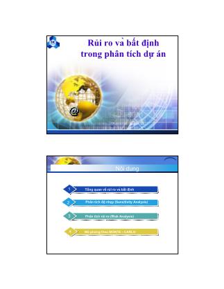Bài giảng Lập và phân tích dự án - Chương 8: Rủi ro và bất định trong phân tích dự án - Hàng Lê Cẩm Phương