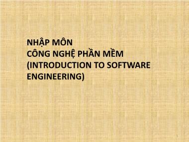 Bài giảng Nhập môn công nghệ phần mềm - Chương 6: Kỹ nghệ yêu cầu phần mềm