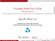 Bài giảng Phương pháp tính - Chương 1: Phương trifng phi tuyến - Nguyễn Hồng Lộc