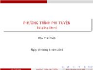 Bài giảng Phương trình phi tuyến - Đậu Thế Phiệt