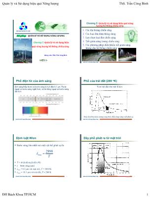Bài giảng Quản lý và sử dụng năng lượng - Chương 5: Quản lý và sử dụng hiệu quả năng lượng hệ thống chiếu sáng - Trần Công Binh