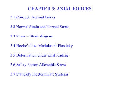 Bài giảng Strength of materials - Chương 3: Axial forces - Nguyễn Sỹ Lâm