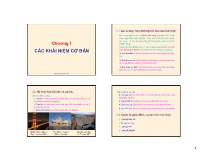 Bài giảng Sức bền vật liệu - Chương 1: Các khái niệm cơ bản - Hoàng Sỹ Tuân