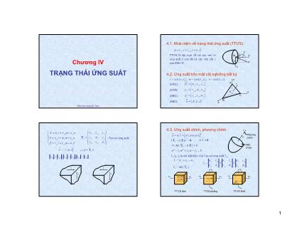 Bài giảng Sức bền vật liệu - Chương 4: Trạng thái ứng suất - Hoàng Sỹ Tuân