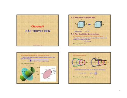 Bài giảng Sức bền vật liệu - Chương 5: Các thuyết bền - Hoàng Sỹ Tuân