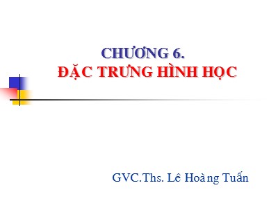 Bài giảng Sức bền vật liệu - Chương 6: Đặc trưng hình học - Lê Hoàng Tuấn