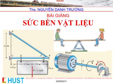 Bài giảng Sức bền vật liệu - Nguyễn Danh Trường