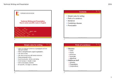 Bài giảng Technical writing and presentation - Chương 10: How to write scientific texts in English - Vũ Văn Thiệu