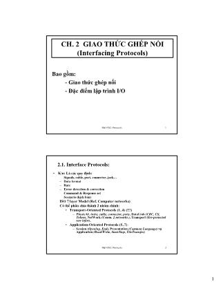Bài giảng Thiết bị ngoại vi và kỹ thuật ghép nối - Chương 2: Giao thức ghép nối - Bùi Quốc Anh