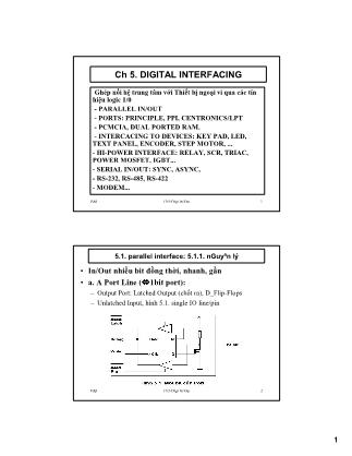 Bài giảng Thiết bị ngoại vi và kỹ thuật ghép nối - Chương 5: Digital interfacing - Bùi Quốc Anh