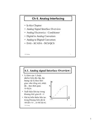 Bài giảng Thiết bị ngoại vi và kỹ thuật ghép nối - Chương 6: Analog Interfacing - Bùi Quốc Anh