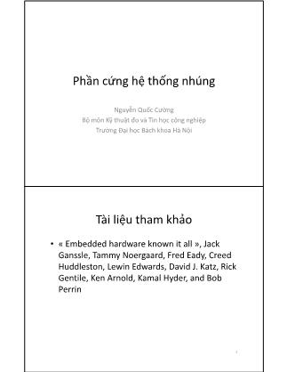 Bài giảng Thiết kế hệ thống nhúng - Thiết kế hệ thống nhúng - Nguyễn Quốc Cường