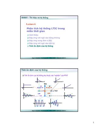 Bài giảng Tín hiệu và hệ thống - Bài 6 - Trần Quang Việt