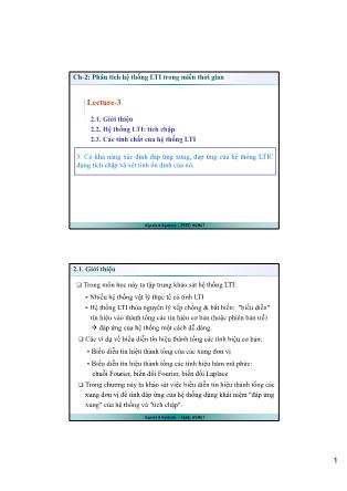 Bài giảng Tín hiệu và hệ thống - Chương 1: Cơ bản về tín hiệu và hệ thống - Bài 3 - Trần Quang Việt