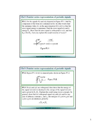 Bài giảng Tín hiệu và hệ thống - Chương 3: Fourier series representation of periodic signals - Trần Quang Việt