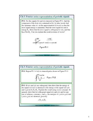 Bài giảng Tín hiệu và hệ thống - Chương 3: Fourier series representation of periodic signals