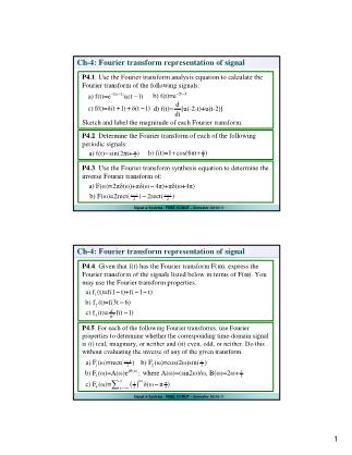 Bài giảng Tín hiệu và hệ thống - Chương 4: Fourier transform representation of signal