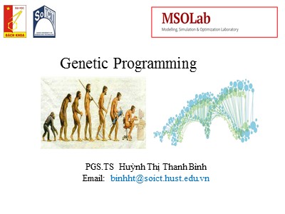 Bài giảng Tính toán tiến hóa - Bài 3: Genetic Algorithm (Phần 2) - Huỳnh Thị Thanh Bình
