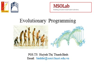 Bài giảng Tính toán tiến hóa - Bài 4: Evolutionary Programming - Huỳnh Thị Thanh Bình