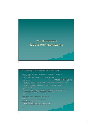 Bài giảng Web technologies and e-Services - Bài 4, Phần 2: MVC and PHP Frameworks - Nguyễn Bình Minh