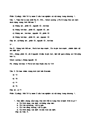 Bài tập Hóa học vô cơ - Tinh thể