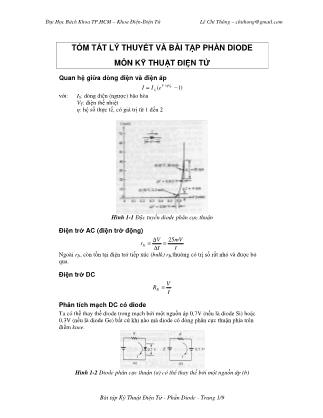 Bài tập Kỹ thuật điện tử - Phần: Diode - Lê Chí Thông