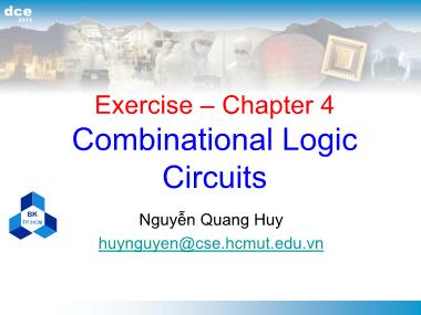 Bài tập Thiết kế luận lý 1 - Chương 4: Combinational logic circuits - Nguyễn Quang Huy