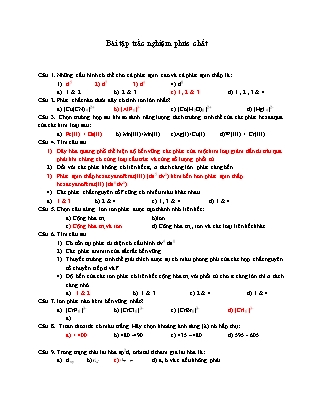 Bài tập trắc nghiệm Hóa học vô cơ - Phức chất