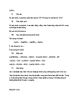 Bài thảo luận Hóa vô cơ - CaSO₄
