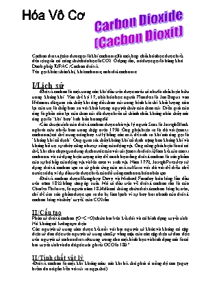 Bài thảo luận Hóa vô cơ - Chủ đề: Cacbon Dioxide