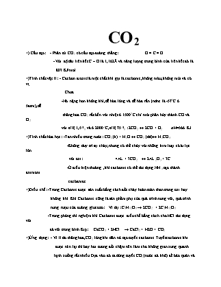 Bài thảo luận Hóa vô cơ - Chủ đề: CO₂