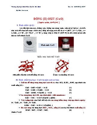Bài thảo luận Hóa vô cơ - Chủ đề: CuO