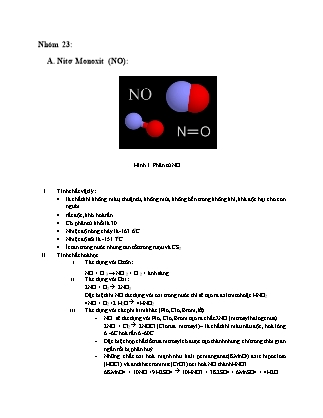 Bài thảo luận Hóa vô cơ - Chủ đề: Thuốc tím Nitơ Monoxit