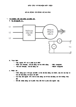 Báo cáo Thí nghiệm Máy điện - Bài 6: Động cơ đồng bộ ba pha (Bản đẹp)