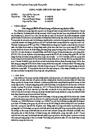 Báo cáo Thí nhiệm Công nghệ thực phẩm - Công nghệ chế biến đồ hộp thịt