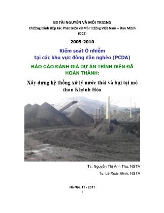 Báo cáo Xây dựng hệ thống xử lý nước thải và bụi tại mỏ than Khánh Hòa