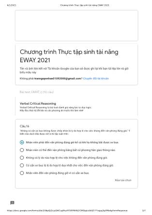 Chương trình thực tập sinh tài năng Eway 2021 - Bài 3