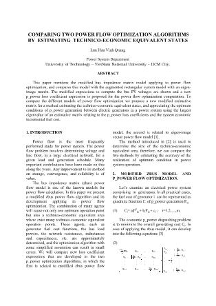 Comparing two power flow optimization algorithms by estimating technico-economic equivalent states