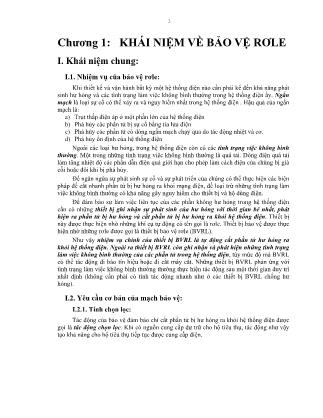 Giáo trình Bảo vệ Rơle - Chương 1: Khái niệm về bảo vệ rơle