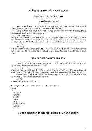 Giáo trình C++ - Chương 1: Biến con trỏ