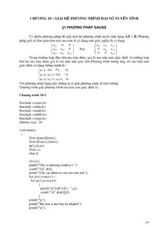 Giáo trình C++ - Chương 10: Giải hệ phương trình đại số tuyến tính
