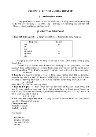 Giáo trình C++ - Chương 4: Bộ nhớ và hiển thị kí tự