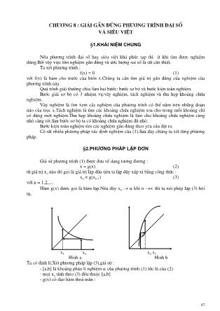 Giáo trình C++ - Chương 8: Giải gần đúng phương trình đại số và siêu việt