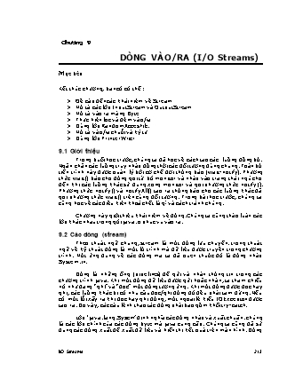 Giáo trình Core Java - Chương 9: Dòng vào/ra