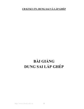 Giáo trình Dung sai lắp ghép