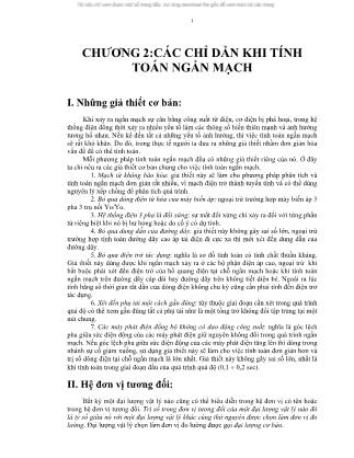Giáo trình Giải tích mạng - Chương 2: Các chỉ dẫn khi tính toán ngắn mạch