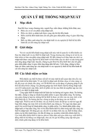 Giáo trình Hệ điều hành - Chương 11: Quản lý hệ thống nhập/xuất - Nguyễn Phú Trường