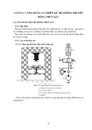 Giáo trình Hệ thống truyền động thủy khí - Chương 5: Ứng dụng và thiết kế hệ thống truyền động thủy lực
